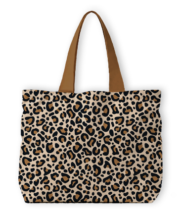 Trendy leopard print strandtas - Grote shopper 65x18x49cm