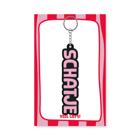 Een lieve pvc sleutelhanger voor je schatje - in 3D met bijpassend kaartje