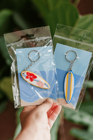 Stevig pvc surfboard sleutelhanger - klein cadeautje