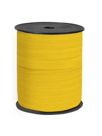 Paperlook krullint tweezijdig 10mm, Geel