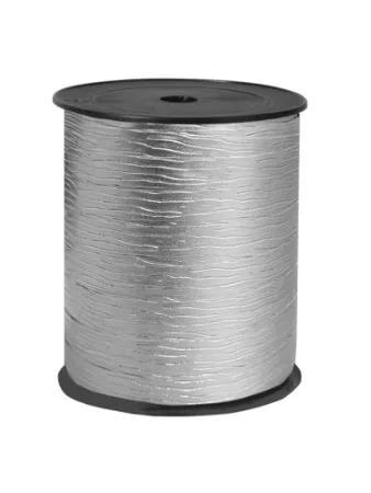 Paperlook krullint tweezijdig 10mm 250m, Zilver