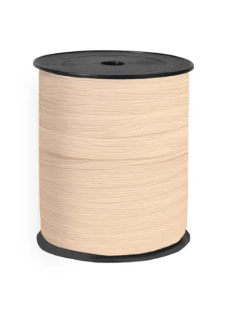 Paperlook krullint tweezijdig 10mm 250m, Soft peach
