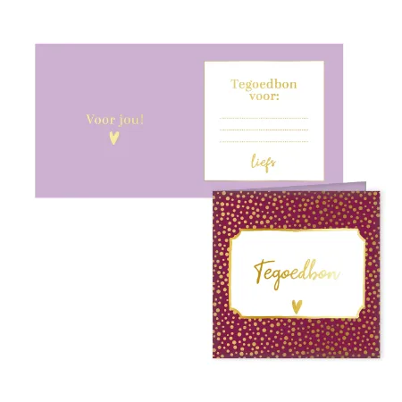 KP® Tegoedbon - Luxury dots (purple) - 10 stuks