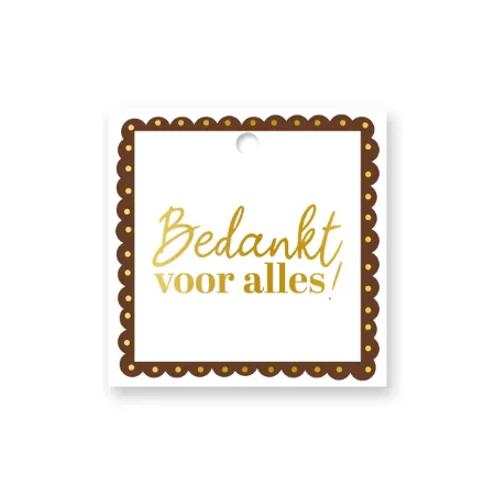 KP® Cadeaulabel - Bedankt voor alles - 60x60mm