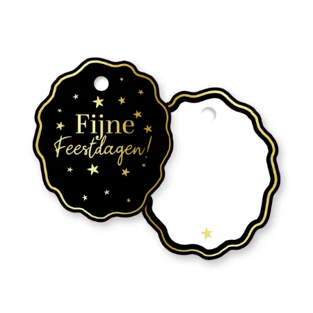 KP® Cadeaulabel - Fijne feestdagen - 47x55mm