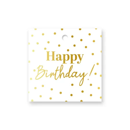 KP® Cadeaulabel - Happy birthday - 60x60mm
