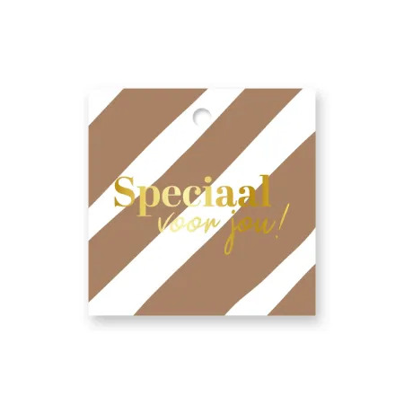 KP® Cadeaulabel - Speciaal voor jou (bruin/wit) - 60x60mm