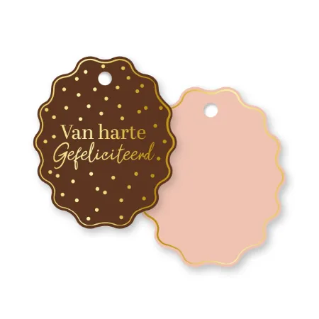 KP® Cadeaulabel - Van harte gefeliciteerd - 51,5x62mm