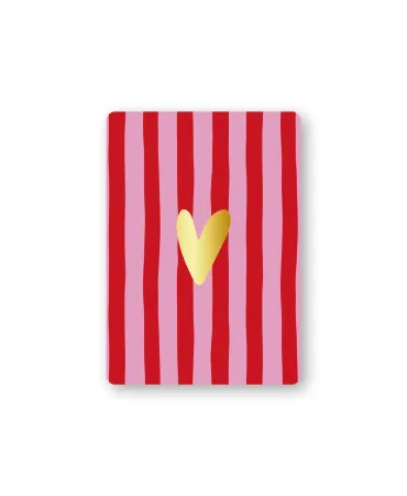 KP® Cadeaukaartjes A7 - Hart (soft stripe roze/rood), 25 stuks