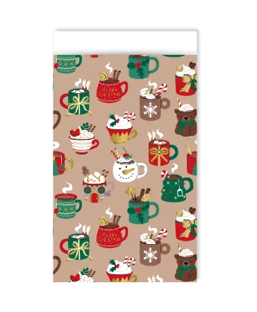 KP® Cadeauzakjes 12x19cm Xmas mugs 250st