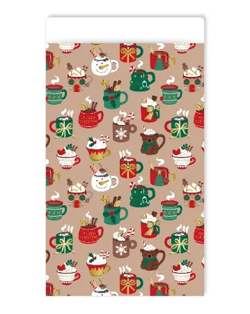 KP® Cadeauzakjes 17x25cm Xmas mugs 250st