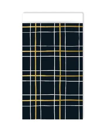 KP® Cadeauzakjes 12x19cm Grid black/gold 250st