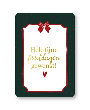 KP® Wenskaarten A6 - Hele fijne feestdagen gewenst - 10 stuks
