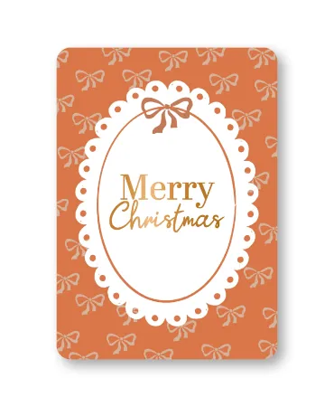 KP® Wenskaarten A6 - Merry Christmas (copper) - 10 stuks