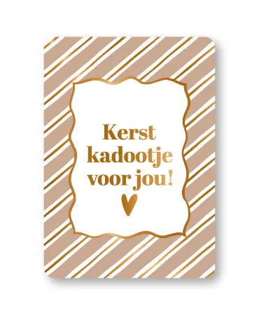 KP® Wenskaarten A6 - Kerst kadootje voor jou (copper) - 10 stuks