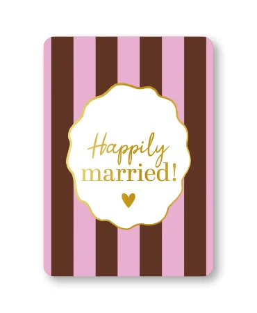 KP® Wenskaarten A6 - Happily married (stripes) - 10 stuks