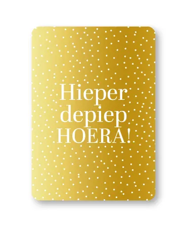 KP® Wenskaarten A6 - Hieperdepiep Hoera (goud) - 10 stuks