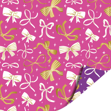 Afbeeldingen van KP® Cadeaupapier 40cm 100m - Bows purple