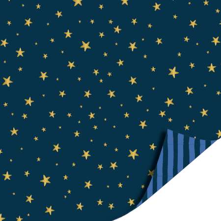 Afbeeldingen van KP® Cadeaupapier 50cm 100m - Little stars darkblue