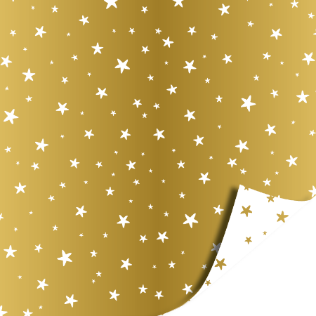 Afbeeldingen van KP® Cadeaupapier 50cm 100m - Little stars gold/white