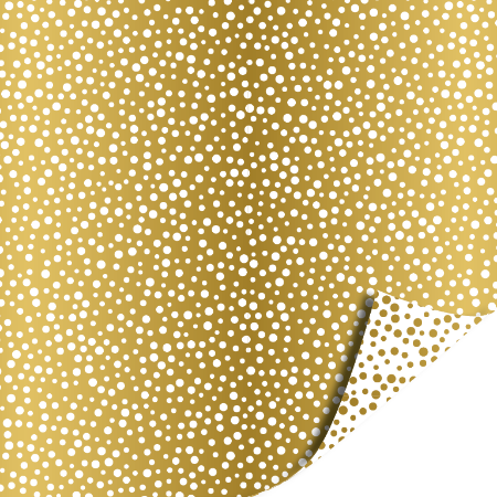 Afbeeldingen van KP® Cadeaupapier 40cm 100m - Luxury dots gold/white