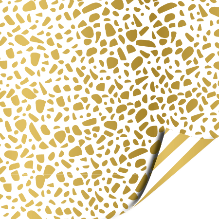 Afbeeldingen van KP® Cadeaupapier 50cm 100m - Painted lines white/gold