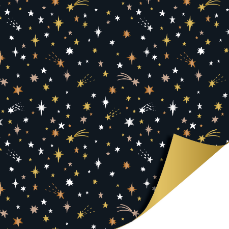 Afbeeldingen van KP® Cadeaupapier 40cm 100m - Shiny stars black