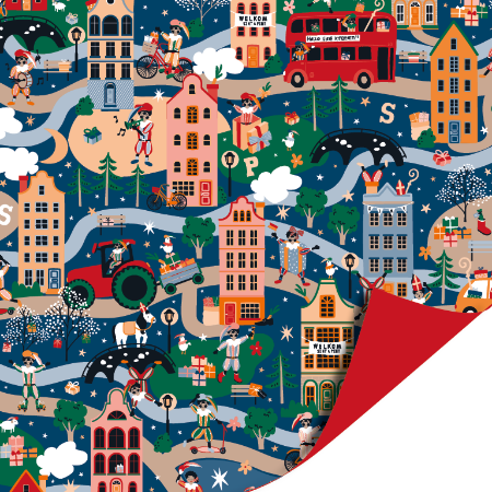 Afbeeldingen van KP® Cadeaupapier 70cm 100m - Sint is in town