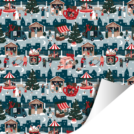 Afbeeldingen van KP® Cadeaupapier 70cm 100m - Winter fair