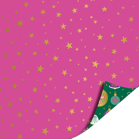 Afbeeldingen van KP® Cadeaupapier 30cm 100m - Christmas ornaments green