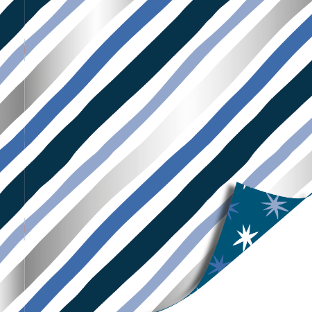 Afbeeldingen van KP® Cadeaupapier 40cm 100m - Winter stars blue