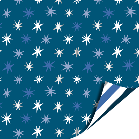 Afbeeldingen van KP® Cadeaupapier 30cm 100m - Winter stars blue