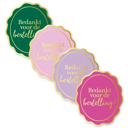 KP® Stickers 46x54mm - Bedankt voor de bestelling (4 varianten) 250p/r