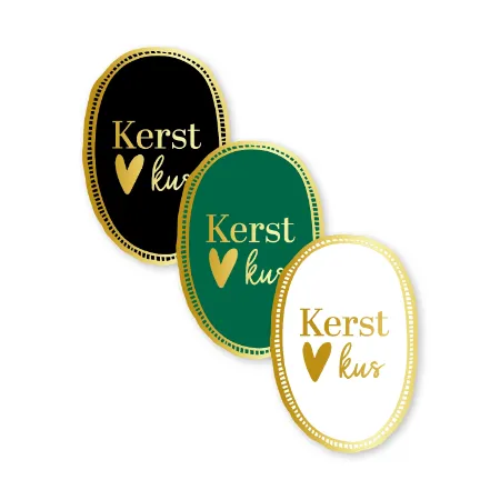 KP® Stickers 42x62mm - Kerstkus (3 varianten) 250p/r