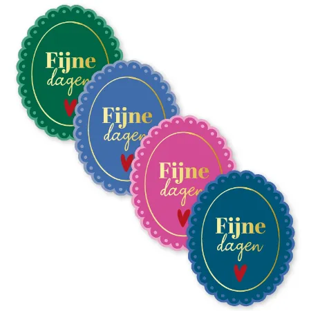 KP® Stickers 40x50mm - Fijne dagen (gekleurd) (4 varianten) 250p/r
