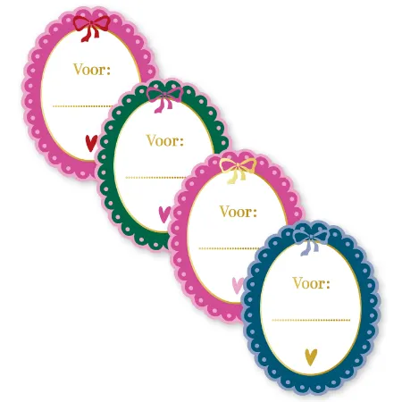 KP® Stickers 40x50mm - Voor: (gekleurd) (4 varianten) 250p/r