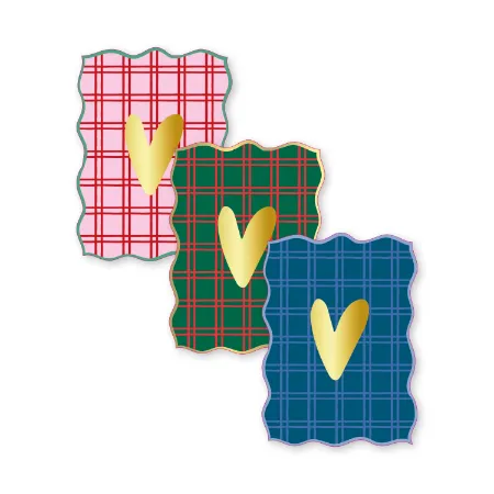 KP® Stickers 40x55mm - Hartjes (kerstruit) (3 varianten) 250p/r