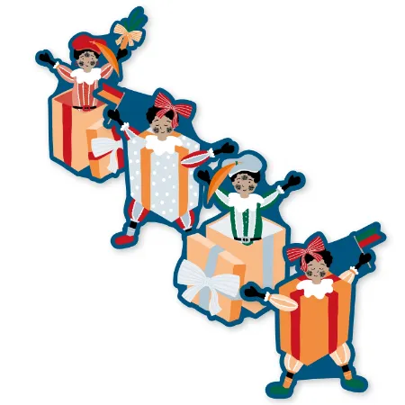 KP® Stickers 49x69mm - Pieten cadeau (4 varianten) 250p/r