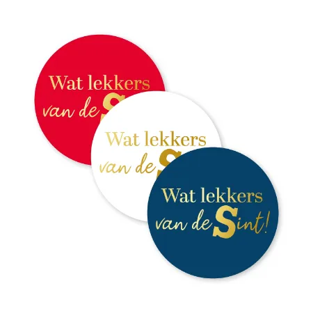 KP® Stickers D40mm - Wat lekkers van de Sint (3 varianten) 250p/r