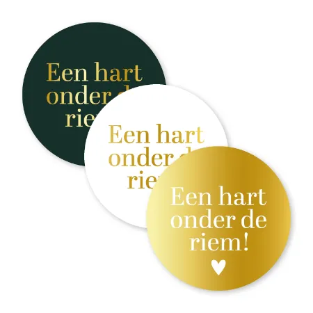 KP® Stickers D40mm - Een hart onder de riem (3 varianten) 250p/r