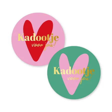 KP® Stickers D40mm - Kadootje voor jou (2 varianten) 250p/r