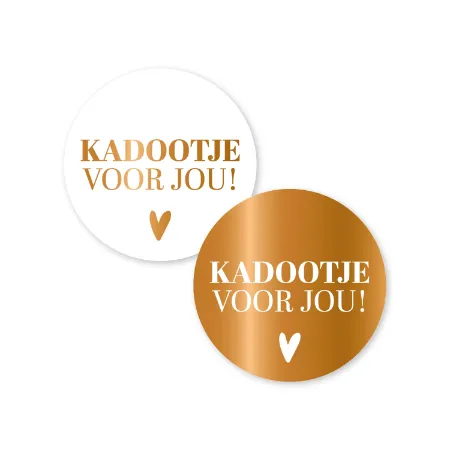 KP® Stickers D40mm - Kadootje voor jou (brons) (2 varianten) 250p/r