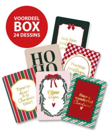 KP® Wenskaarten A6 Voordeelbox feestdagen - 24 x 10 stuks