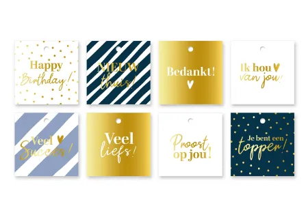 KP® Cadeaulabels 60x60mm Voordeelbox Najaar 2026 - 8 dessins