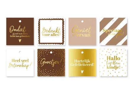 KP® Cadeaulabels 60x60mm Voordeelbox Najaar 2026 - 8 dessins