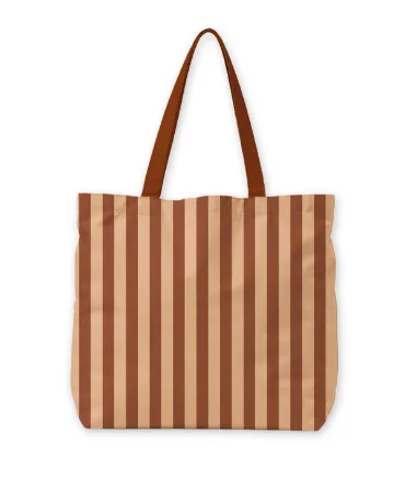 KP® Canvas tas - Stripes beige 48x15x38cm