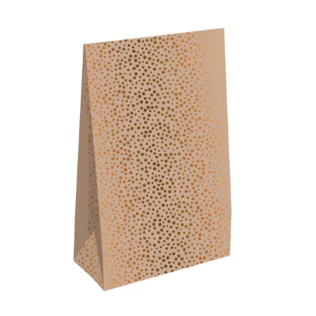 KP® Gift bag - Luxury dots copper - 15 x 6 x 24,5 + 4cm, 25st