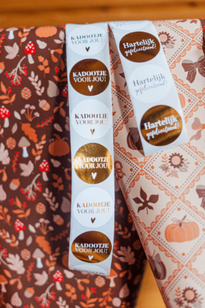 KP® Stickers D40mm - Kadootje voor jou (brons) (2 varianten) 250p/r