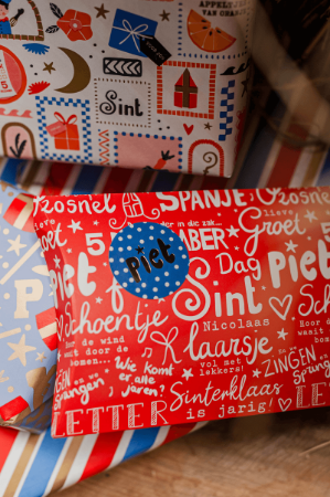 KP® Stickers D40mm - Sinterklaas stickers (5 varianten) 250p/r