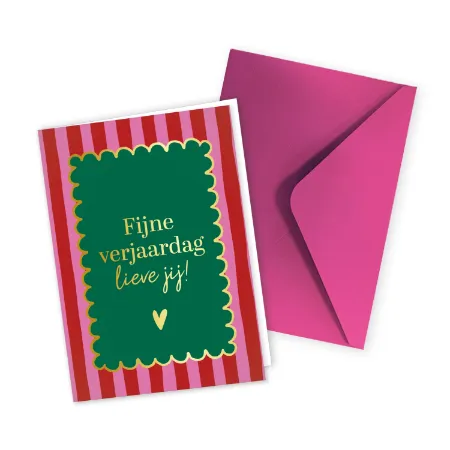 KP® Wenskaarten gevouwen - Fijne verjaardag lieve jij - 5 stuks